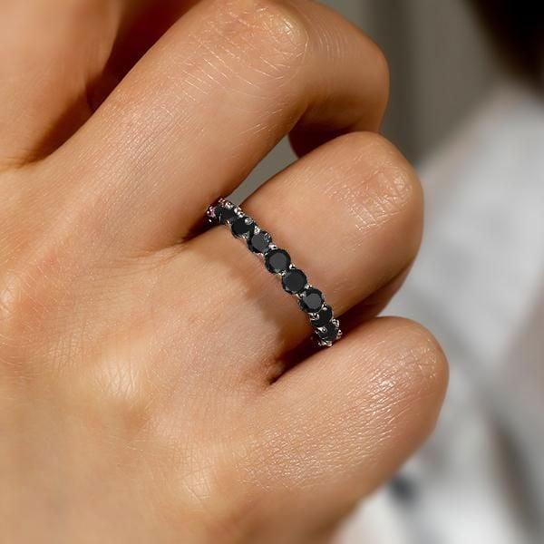 Eternity Wedding Band Ring, Classic Round Cut Stones in 925 Sterling Silver