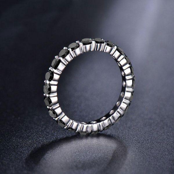 Eternity Wedding Band Ring, Classic Round Cut Stones in 925 Sterling Silver