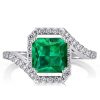 Princess Cut Sterling Silver Bypass Engagement Ring - 3.00 CT Center Stone