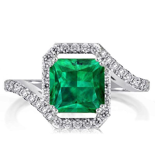 Princess Cut Sterling Silver Bypass Engagement Ring - 3.00 CT Center Stone