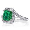 Princess Cut Sterling Silver Bypass Engagement Ring - 3.00 CT Center Stone