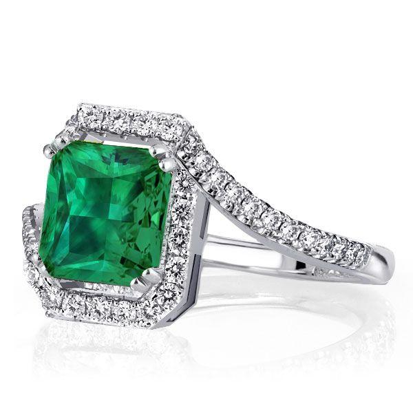 Princess Cut Sterling Silver Bypass Engagement Ring - 3.00 CT Center Stone