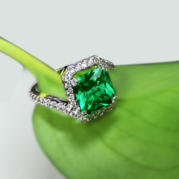 Princess Cut Sterling Silver Bypass Engagement Ring - 3.00 CT Center Stone