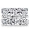 Triple Row Sapphire Eternity Band - Sterling Silver Stackable Ring