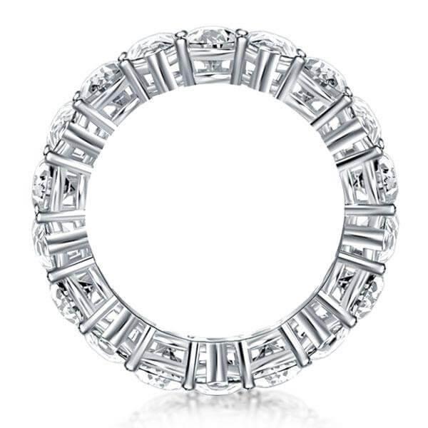 Triple Row Sapphire Eternity Band - Sterling Silver Stackable Ring