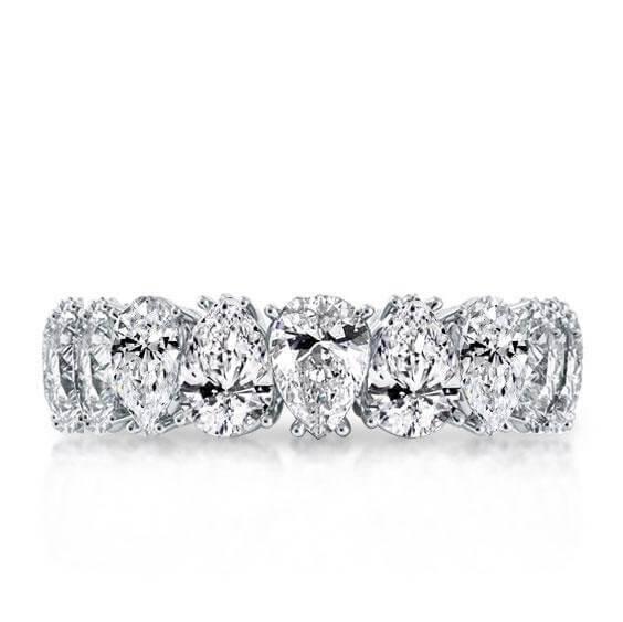 Triple Row Sapphire Eternity Band - Sterling Silver Stackable Ring