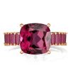 Cushion Cut Ruby Engagement Ring - 18K Rose Gold Plated Sterling Silver