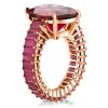 Cushion Cut Ruby Engagement Ring - 18K Rose Gold Plated Sterling Silver