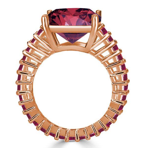 Cushion Cut Ruby Engagement Ring - 18K Rose Gold Plated Sterling Silver