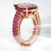 Cushion Cut Ruby Engagement Ring - 18K Rose Gold Plated Sterling Silver