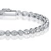Milgrain Round Cut Cubic Zirconia Tennis Bracelet in Sterling Silver - Wedding & Special Occasion