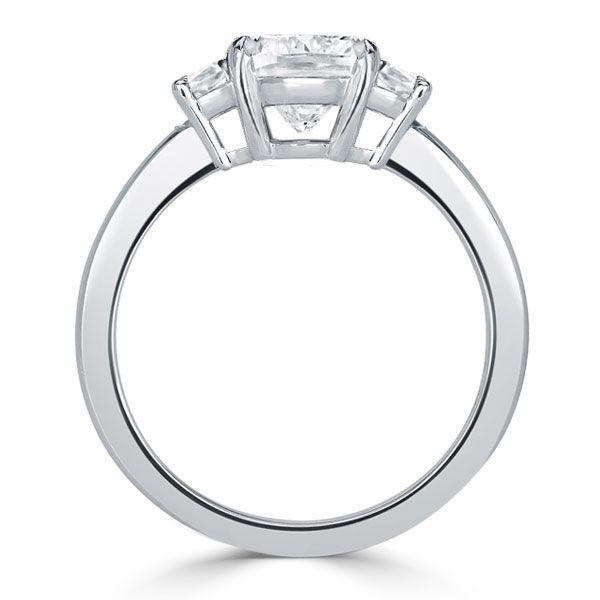 Cushion Cut Three Stone Engagement Ring - 2.0 CT Sterling Silver