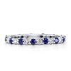 Eternity White Sapphire Wedding Band - 925 Sterling Silver Ring