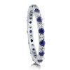Eternity White Sapphire Wedding Band - 925 Sterling Silver Ring
