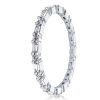 Eternity Triple Row Two-Tone Rose Gold Stackable Ring Set - Sterling Silver