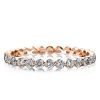 Eternity Triple Row Two-Tone Rose Gold Stackable Ring Set - Sterling Silver