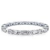 Eternity Triple Row Two-Tone Rose Gold Stackable Ring Set - Sterling Silver