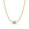 Golden Halo Baguette Pendant Necklace - 18K Gold Plated Sterling Silver