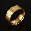 Yellow Gold Titanium Steel Wedding Band - Anniversary Ring for Men