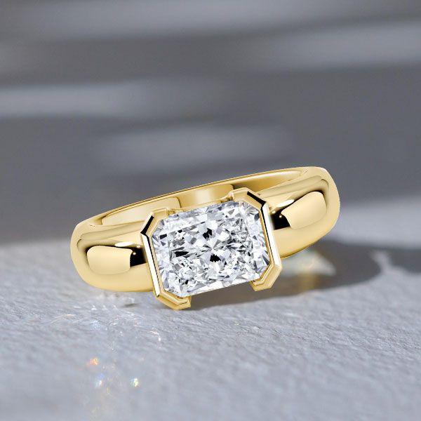 Radiant Cut Engagement Ring in 18K Gold Plated Sterling Silver (1.75 CT. TW.)