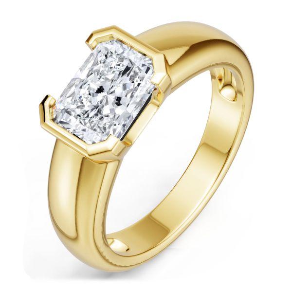 Radiant Cut Engagement Ring in 18K Gold Plated Sterling Silver (1.75 CT. TW.)