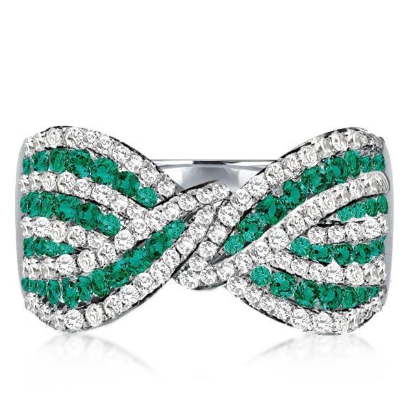 Unique Bowknot Ring in 925 Sterling Silver with 2.00 CT. TW. Stones