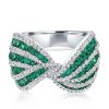 Unique Bowknot Ring in 925 Sterling Silver with 2.00 CT. TW. Stones