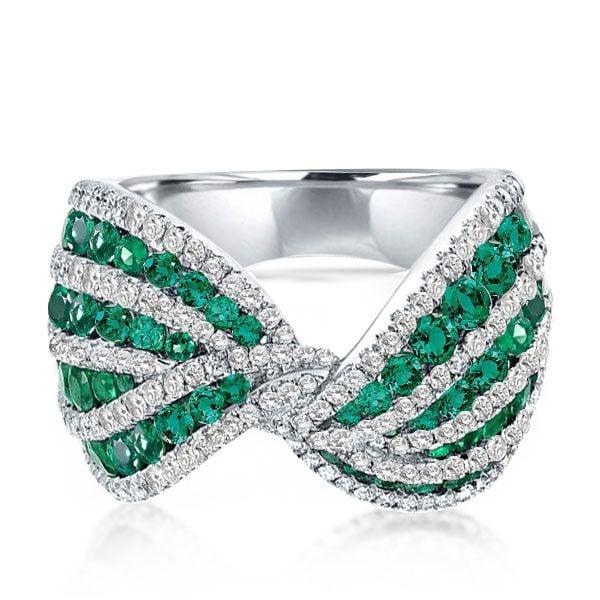 Unique Bowknot Ring in 925 Sterling Silver with 2.00 CT. TW. Stones