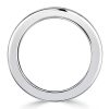 4.5mm Channel Set Emerald Cut Eternity Wedding Band in Sterling Silver