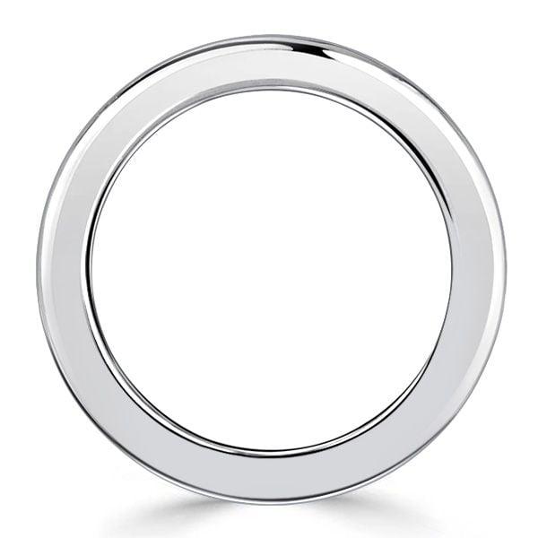4.5mm Channel Set Emerald Cut Eternity Wedding Band in Sterling Silver