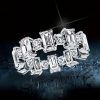 Emerald & Round Cubic Zirconia Eternity Band in Sterling Silver