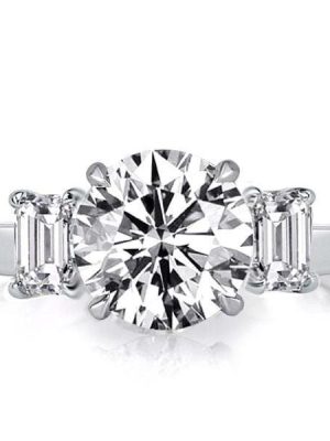 Disney Inspired Engagement Ring, 925 Sterling Silver, 3.33 CT. TW. Stones
