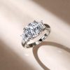 Disney Inspired Engagement Ring, 925 Sterling Silver, 3.33 CT. TW. Stones