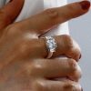 Disney Inspired Engagement Ring, 925 Sterling Silver, 3.33 CT. TW. Stones