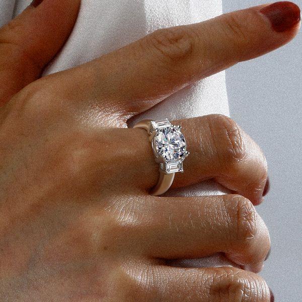 Disney Inspired Engagement Ring, 925 Sterling Silver, 3.33 CT. TW. Stones