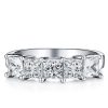 White Sapphire Half Eternity Wedding Band in Sterling Silver