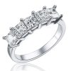 White Sapphire Half Eternity Wedding Band in Sterling Silver