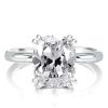Cushion Cut White Sapphire Engagement Ring in Sterling Silver