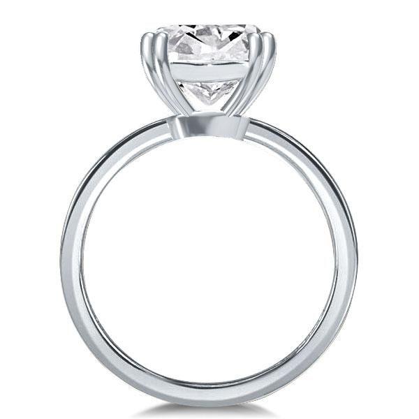 Cushion Cut White Sapphire Engagement Ring in Sterling Silver