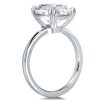 Cushion Cut White Sapphire Engagement Ring in Sterling Silver