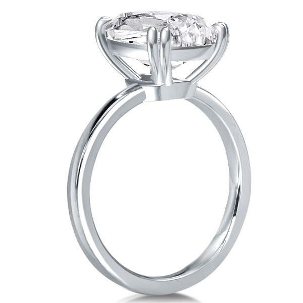 Cushion Cut White Sapphire Engagement Ring in Sterling Silver