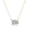 Toi Et Moi Pendant Necklace in 925 Sterling Silver with 1.75 CT TW Emerald and Pear Cut Stones