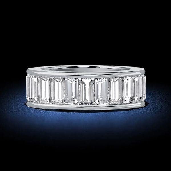 Baguette Cut Eternity Wedding Band - 925 Sterling Silver - 5.29 CT. TW.