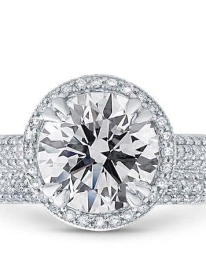 Elegant 3-Row Milgrain Halo White Sapphire Bridal Set - Sterling Silver