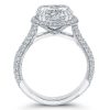 Elegant 3-Row Milgrain Halo White Sapphire Bridal Set - Sterling Silver