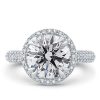 Elegant 3-Row Milgrain Halo White Sapphire Bridal Set - Sterling Silver