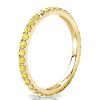 Golden Yellow Topaz Eternity Wedding Band in 18K Gold Plated Sterling Silver