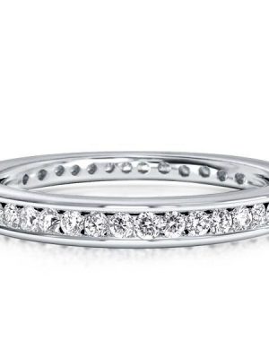 Sterling Silver Channel Set Wedding Band - 2.15 CT. TW.