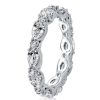 Eternity Pear Created White Sapphire Wedding Band - 925 Sterling Silver