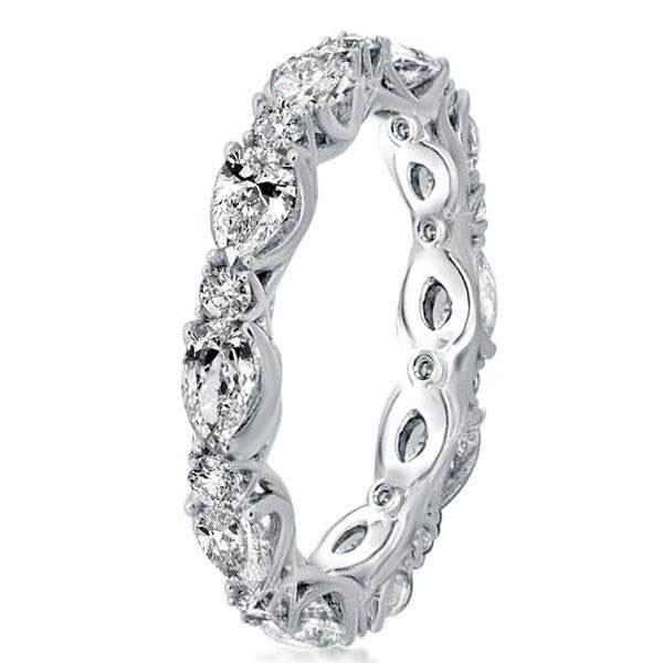 Eternity Pear Created White Sapphire Wedding Band - 925 Sterling Silver